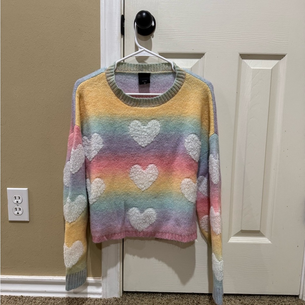 Colorful Heart Pattern Sweater